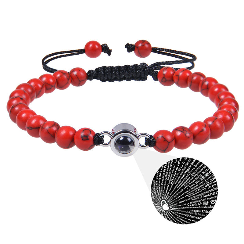 Multiple gemstone choices, photo projection bracelets
