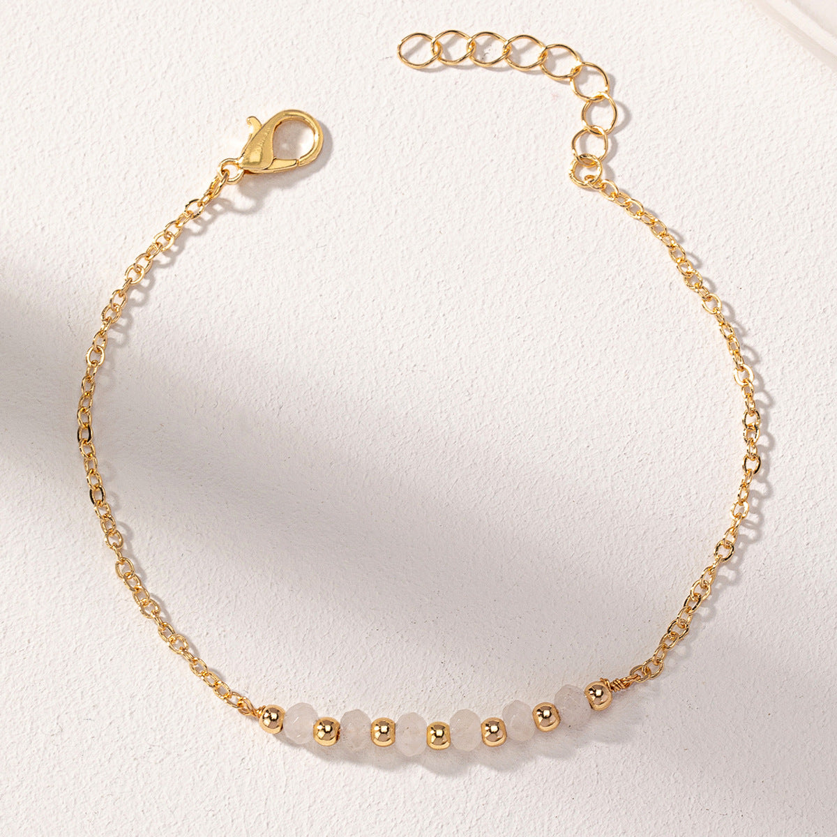 Multiple gem choices. Delicate chain natural stone bead bracelets