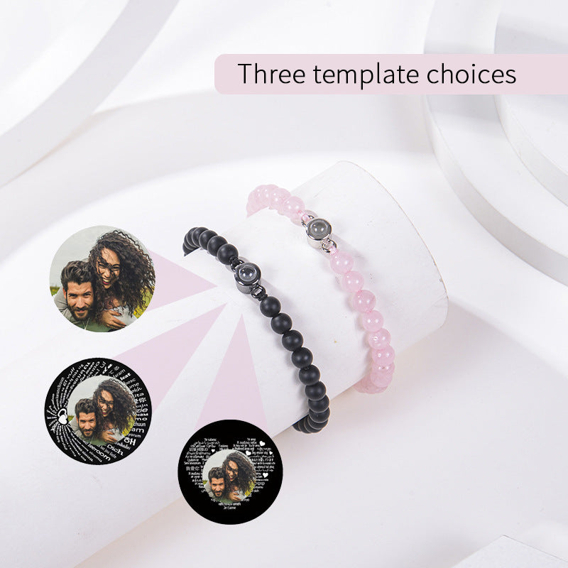 Multiple gemstone choices, photo projection bracelets