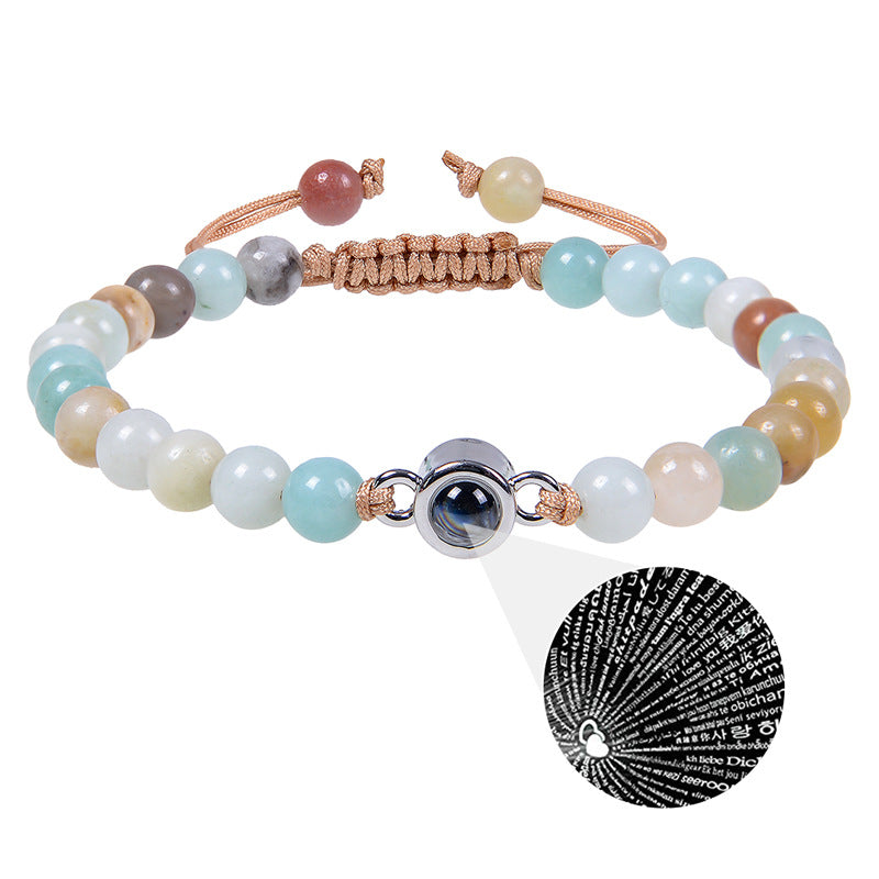 Multiple gemstone choices, photo projection bracelets