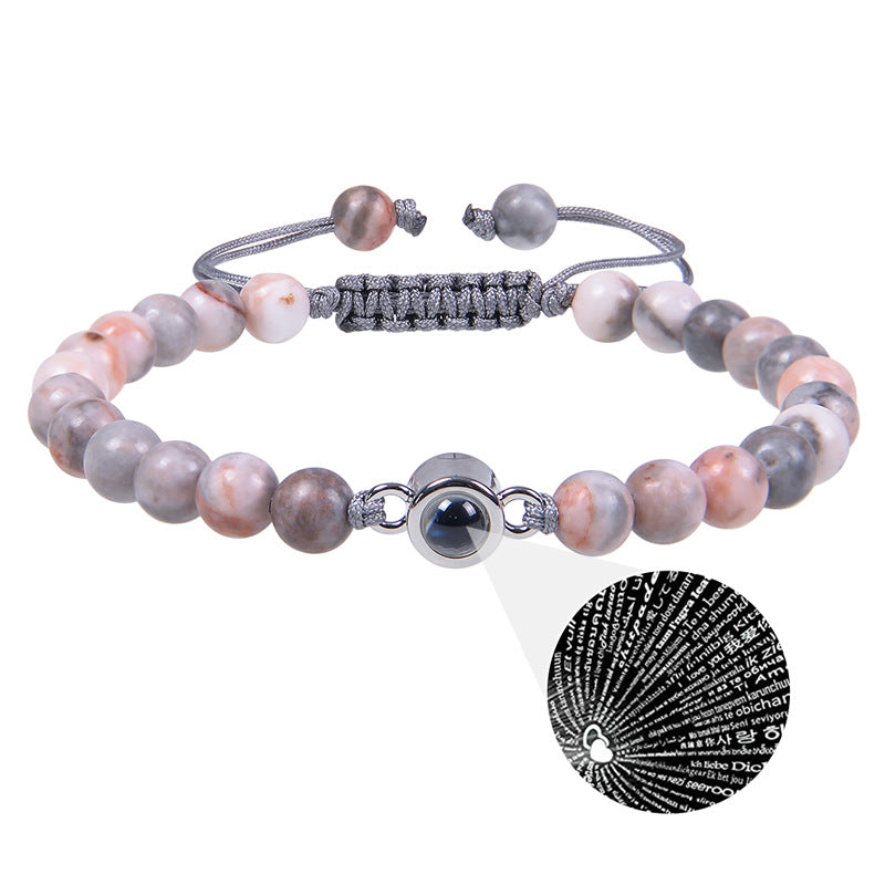 Multiple gemstone choices, photo projection bracelets