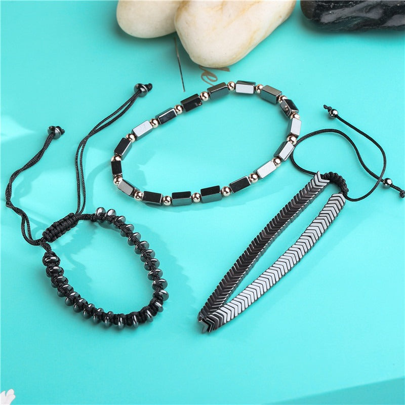 6mm Black Magnet Beaded Bracelets