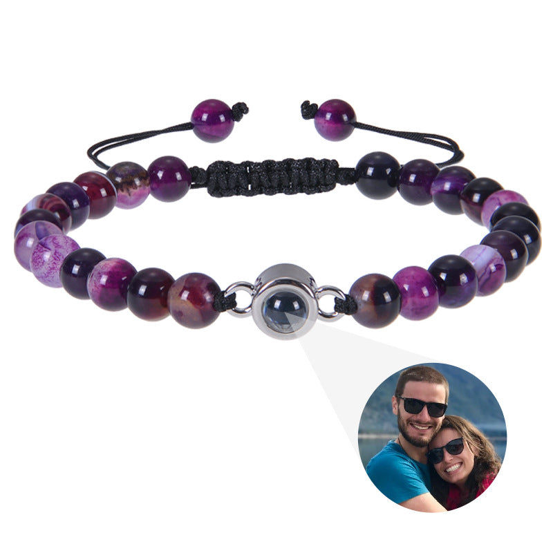 Multiple gemstone choices, photo projection bracelets