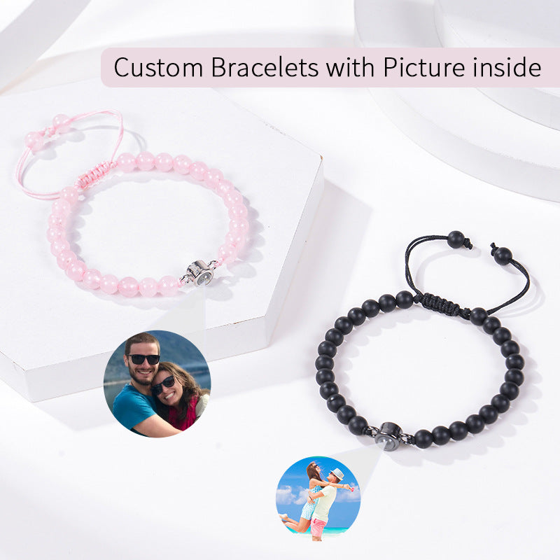Multiple gemstone choices, photo projection bracelets