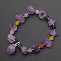 Lavender Amethyst Raw Stone Bracelet Amethyst Cluster Raw Amethyst Teeth European and American Style Bracelet