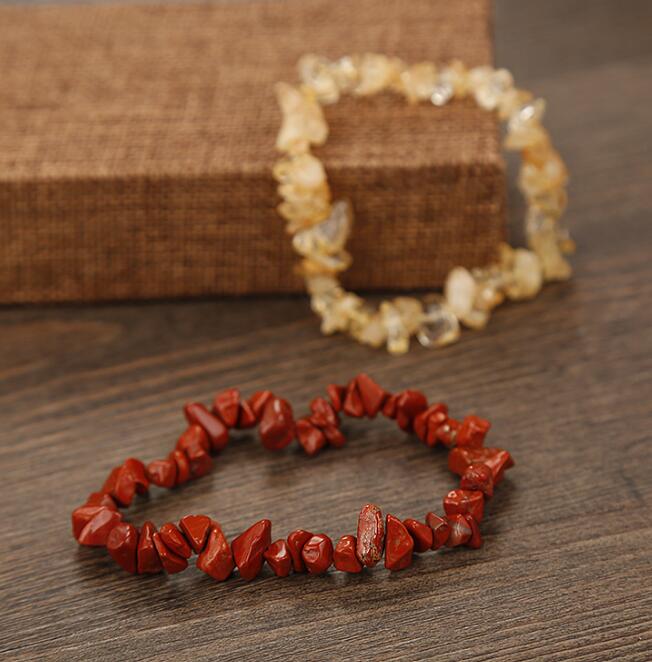 Irregular Crushed Stone Natural Stone Beaded Handmade Jewelry Natural Crystal Crushed Stone Bracelet