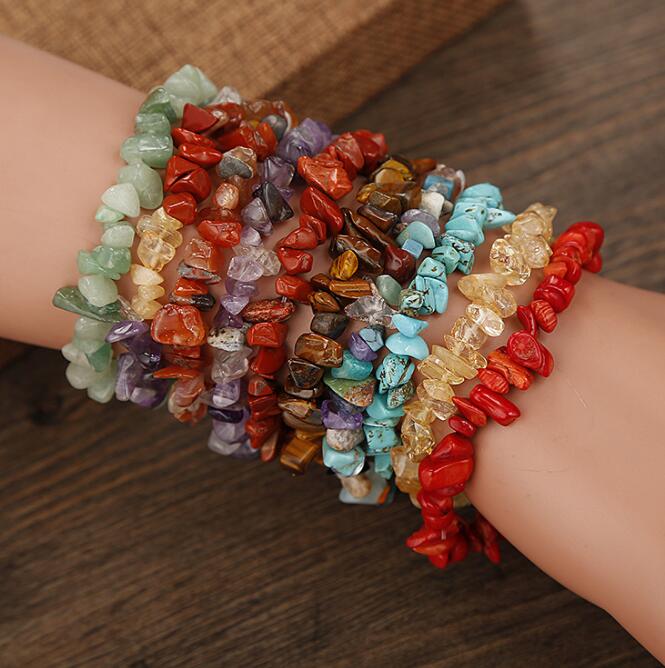 Irregular Crushed Stone Natural Stone Beaded Handmade Jewelry Natural Crystal Crushed Stone Bracelet