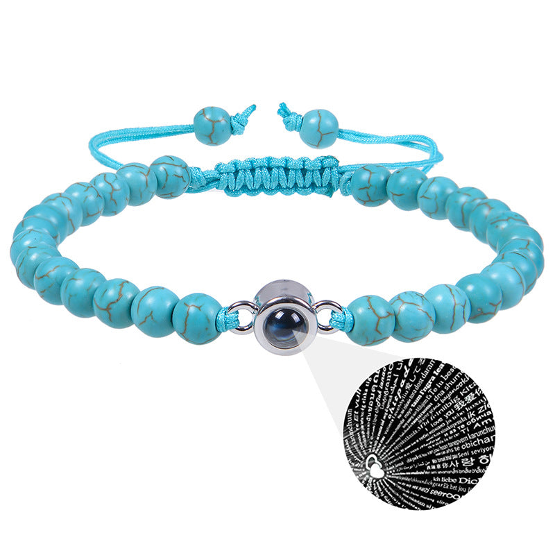 Multiple gemstone choices, photo projection bracelets