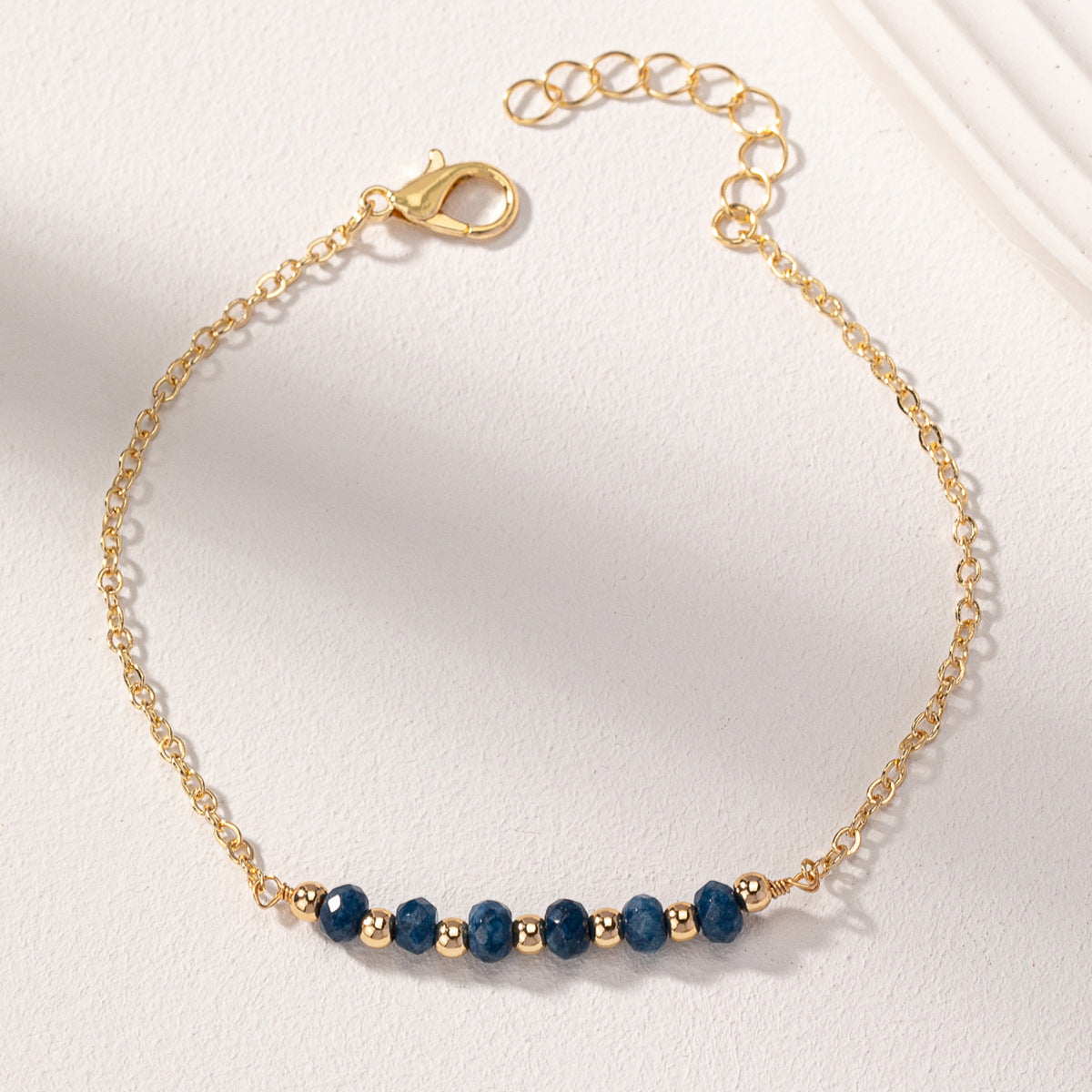 Multiple gem choices. Delicate chain natural stone bead bracelets